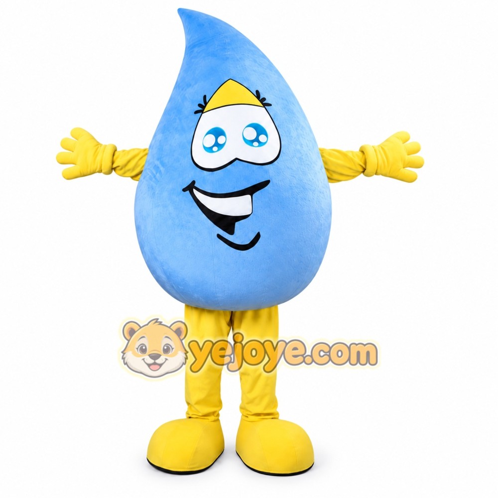 Blue Rain Drop Mascot Costume Blue Rain Drop Mascot Costume
