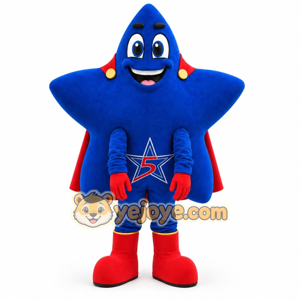 Blue Star Mascot Costume Blue Star Mascot Costume