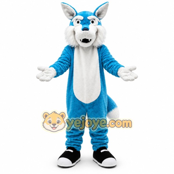 Blue Wolf Mascot Costume