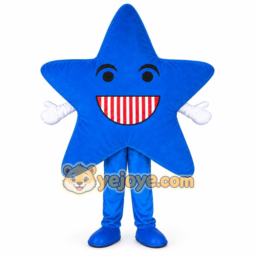 Blue_red five-pointed star Mascot Costume Blue_red five-pointed star Mascot Costume