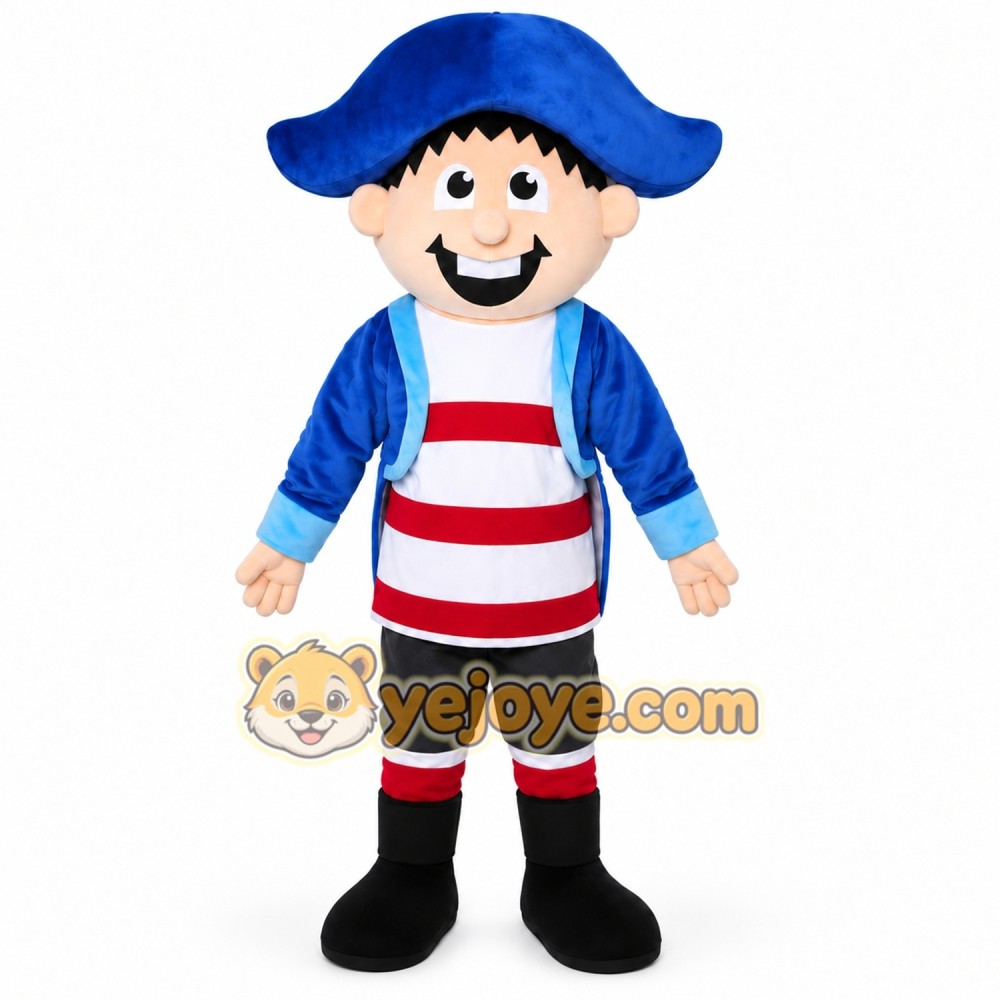 Boy Mascot Costume With Blue Hat Boy Mascot Costume With Blue Hat