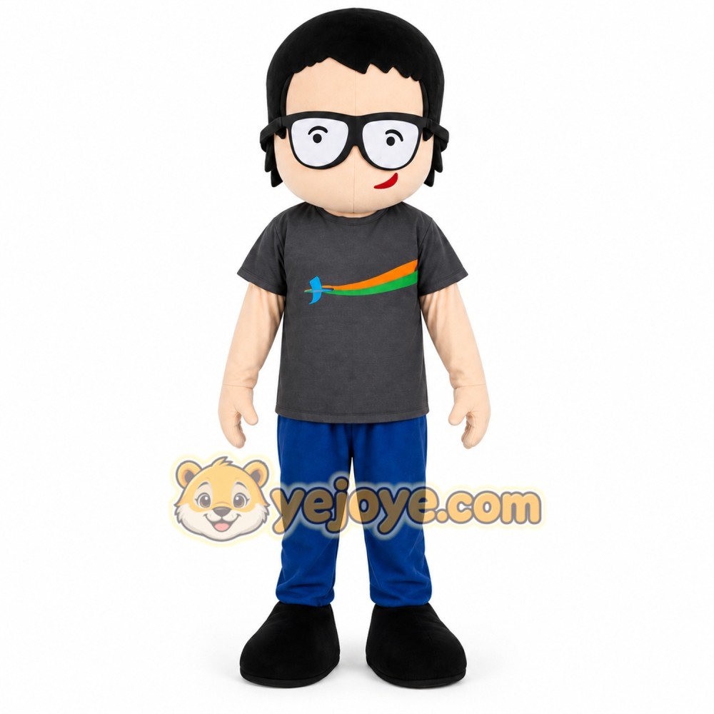 Boy Mascot Costume With Glasses