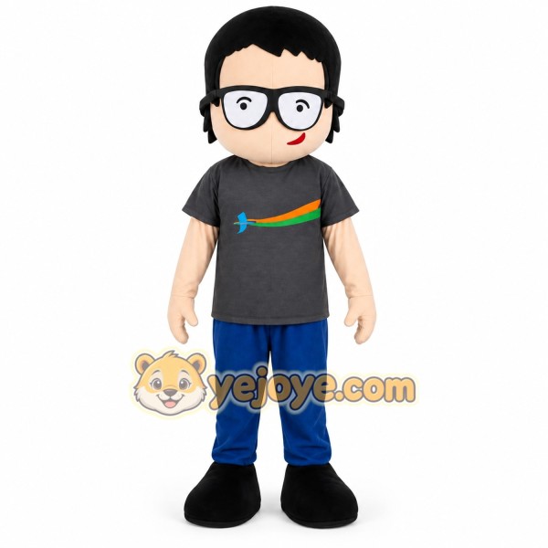 Boy Mascot Costume With Glasses