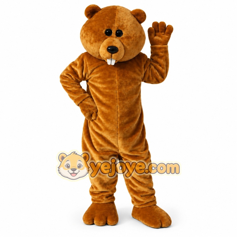 Brown Bear Beaver Cartoon Mascot Costume