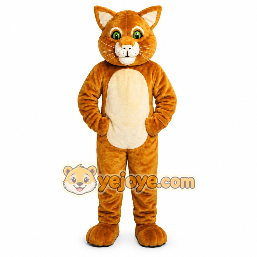 Brown Cat Cartoon Mascot Costume Brown Cat Cartoon Mascot Costume