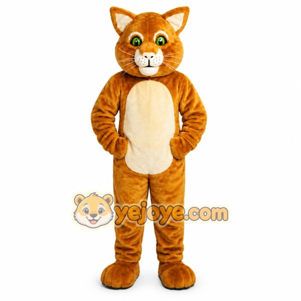 Brown Cat Cartoon Mascot Costume