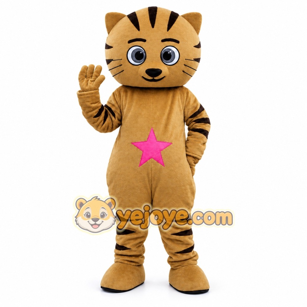 Brown Cat Holiday Mascot Costume Brown Cat Holiday Mascot Costume