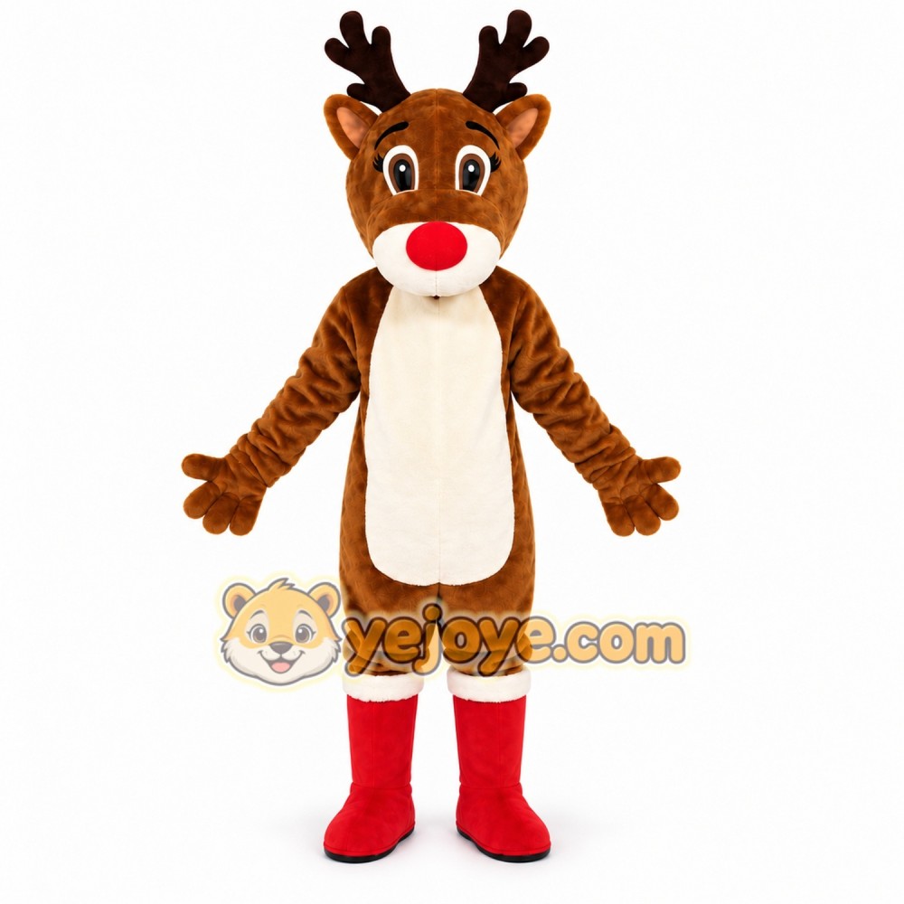 Brown Christmas Deer Elk Mascot Costume Brown Christmas Deer Elk Mascot Costume