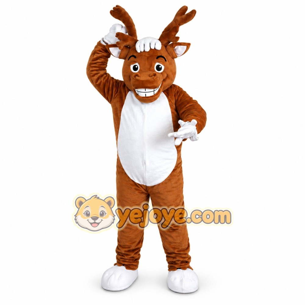 Brown elk Deer Cartoon Mascot Costume