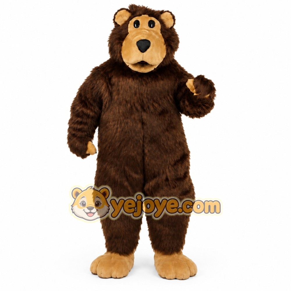 Brown Fur Boris Bear Mascot Costume Brown Fur Boris Bear Mascot Costume