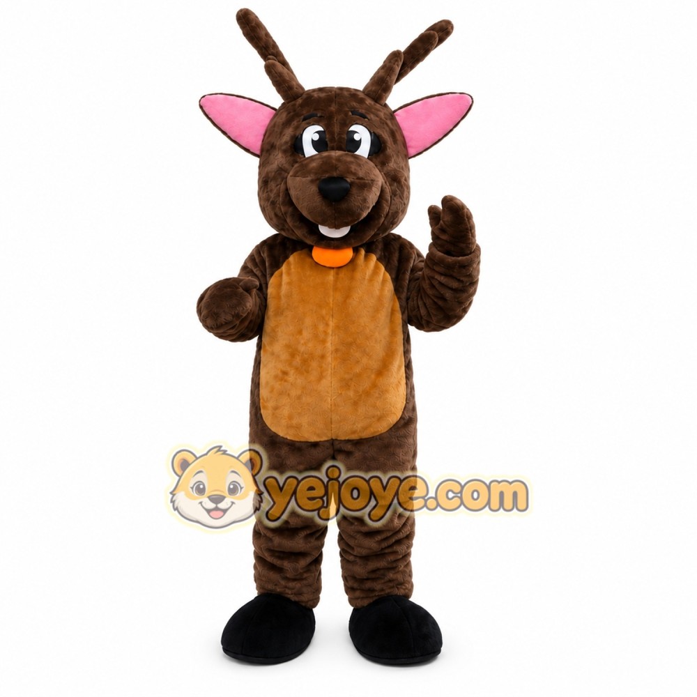 Brown Fur Deer Mascot Costume Brown Fur Deer Mascot Costume