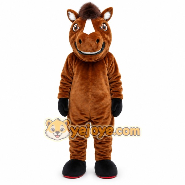 Brown Horse Mascot Costume Mustang Stallion