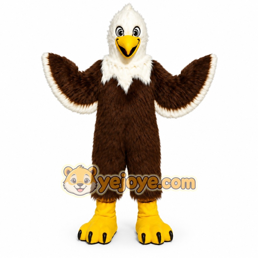Brown Long-Haired Eagle Mascot Costume