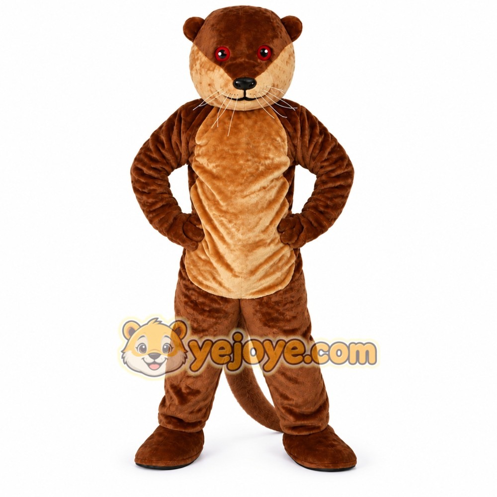 Brown Otter Mascot Costume Brown Otter Mascot Costume