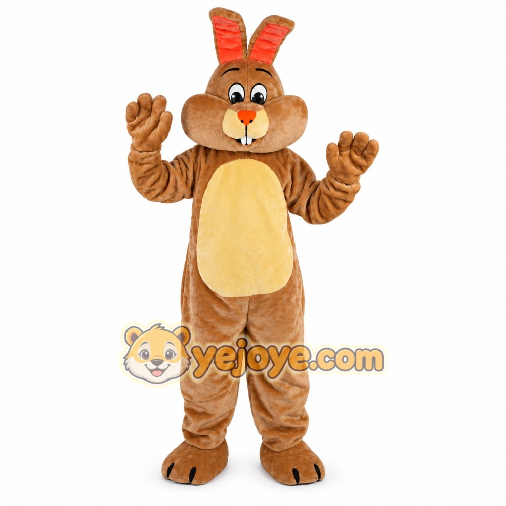Brown Rabbit Cartoon Mascot Costume Brown Rabbit Cartoon Mascot Costume