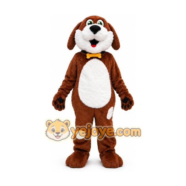Buddy White & Brown Dog Mascot Costume