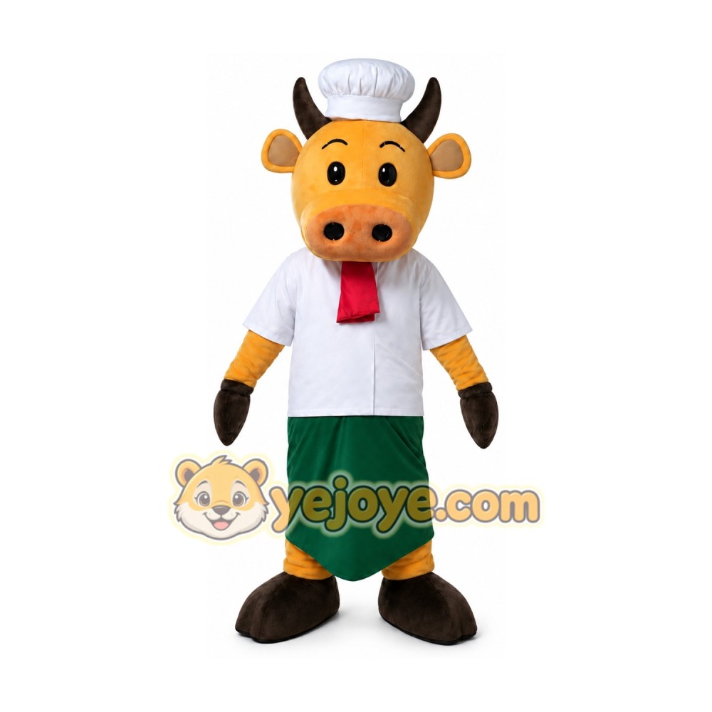Calf Bull Cow Chef Mascot Costume Calf Bull Cow Chef Mascot Costume