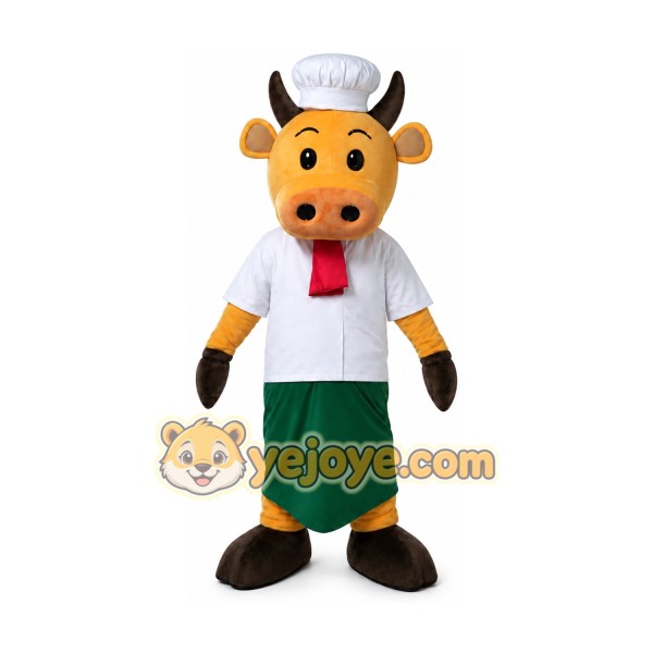 Calf Bull Cow Chef Mascot Costume Calf Bull Cow Chef Mascot Costume