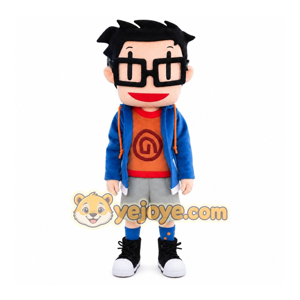 Character Adult Glasses Boy Mascot Costume Character Adult Glasses Boy Mascot Costume