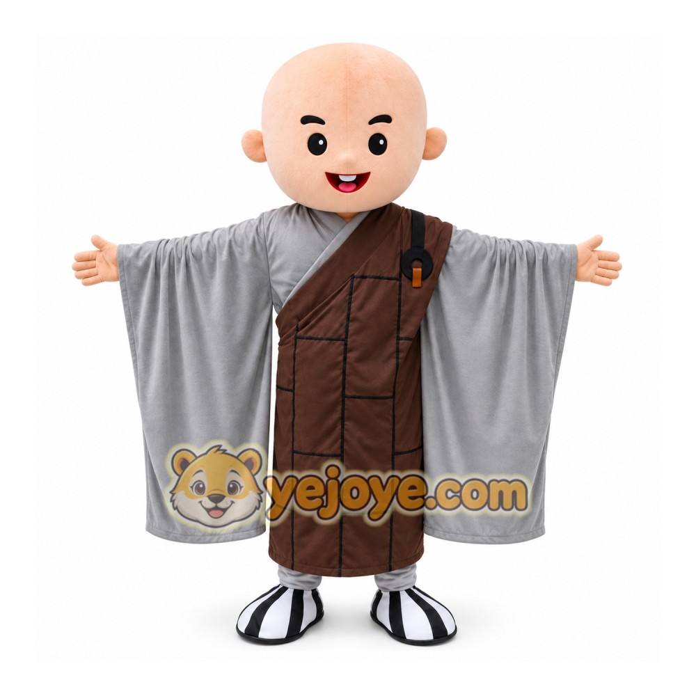 Childish Buddhist Monk Mascot Costume Cartoon Mascot Childish Buddhist Monk Mascot Costume Cartoon Mascot