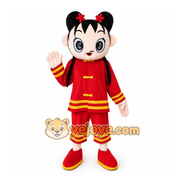 China Girl Mascot Costume Adult Character Cosplay Costume
