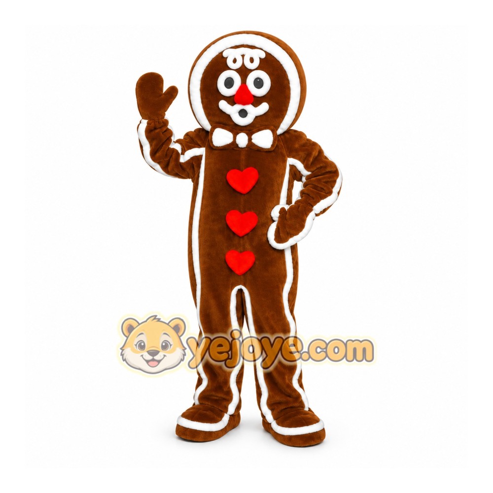 Christmas Gingerbread Heart Mascot Costumes Christmas Gingerbread Heart Mascot Costumes