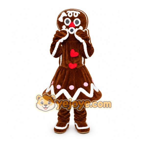 Christmas Lady Gingerbread Heart Mascot Costumes