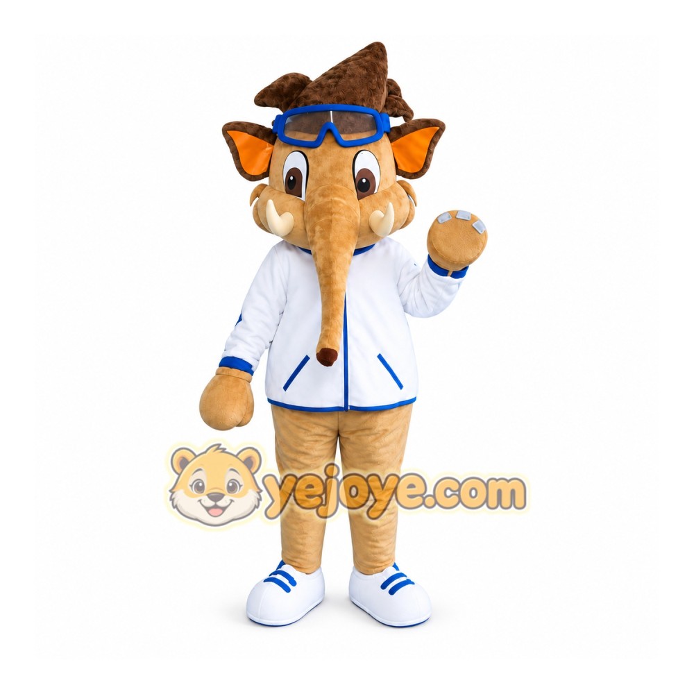 Cool Elephant Boy Mascot Costume Cool Elephant Boy Mascot Costume