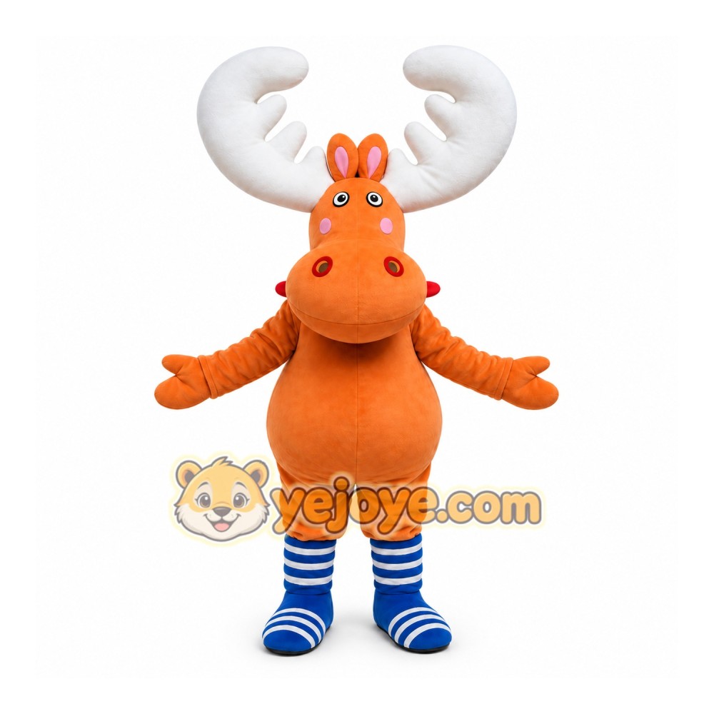 Orange Moose Mascot Costume Orange Moose Mascot Costume