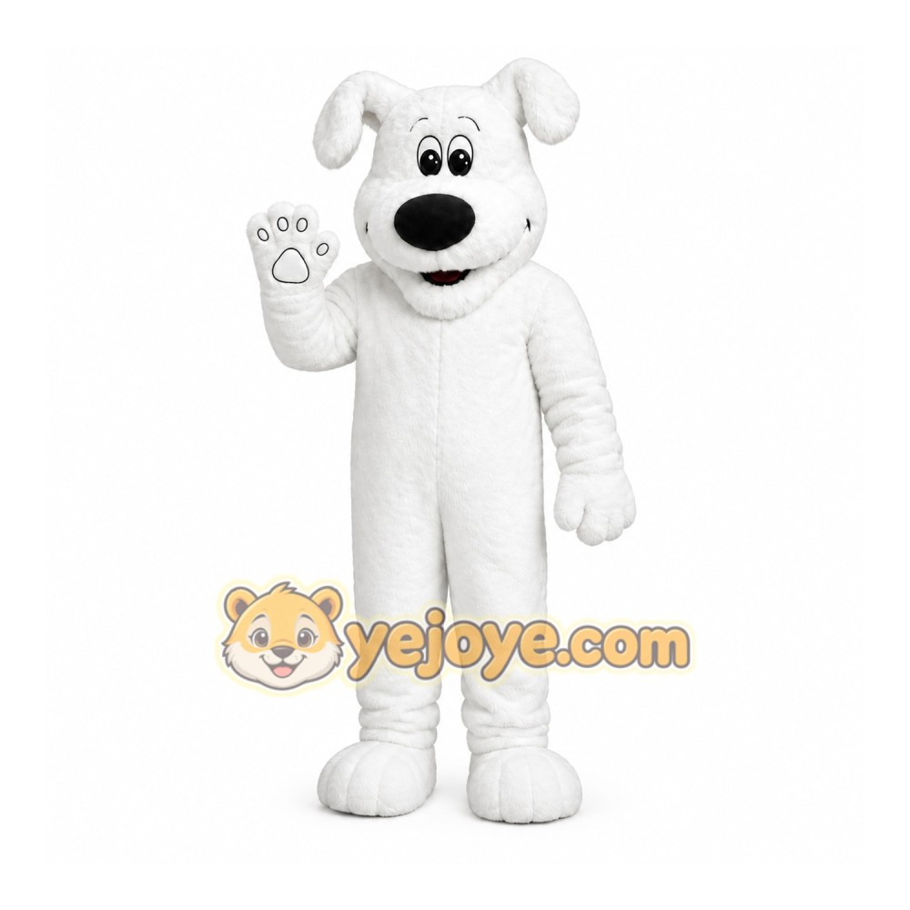 Custom Big White Dog Adult Mascot Costume Custom Big White Dog Adult Mascot Costume