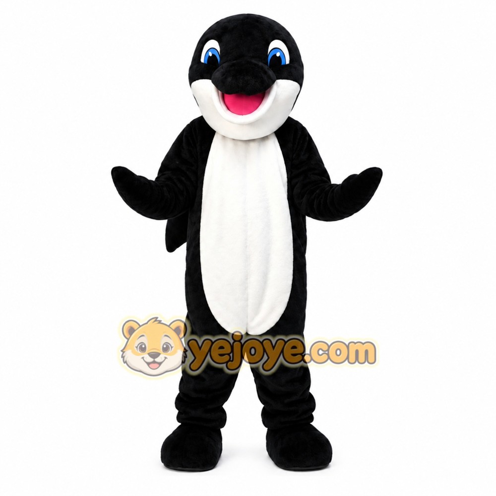 Dark Blue Dolphin Cartoon Mascot Costume Dark Blue Dolphin Cartoon Mascot Costume