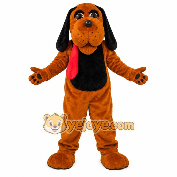 Dark Brown Hound Dog Mascot Costume Dark Brown Hound Dog Mascot Costume