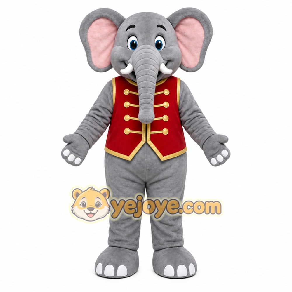 Gray Elephant Mascot Costume