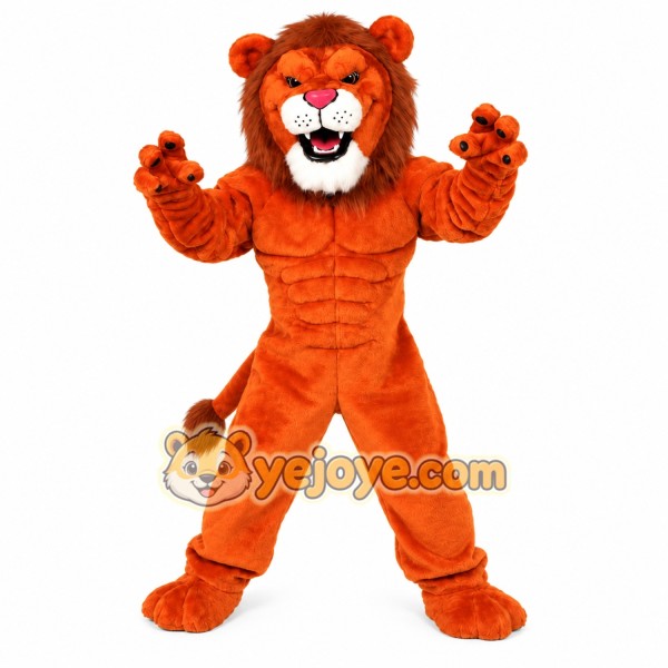 Deluxe Red Power Lion Mascot Costume