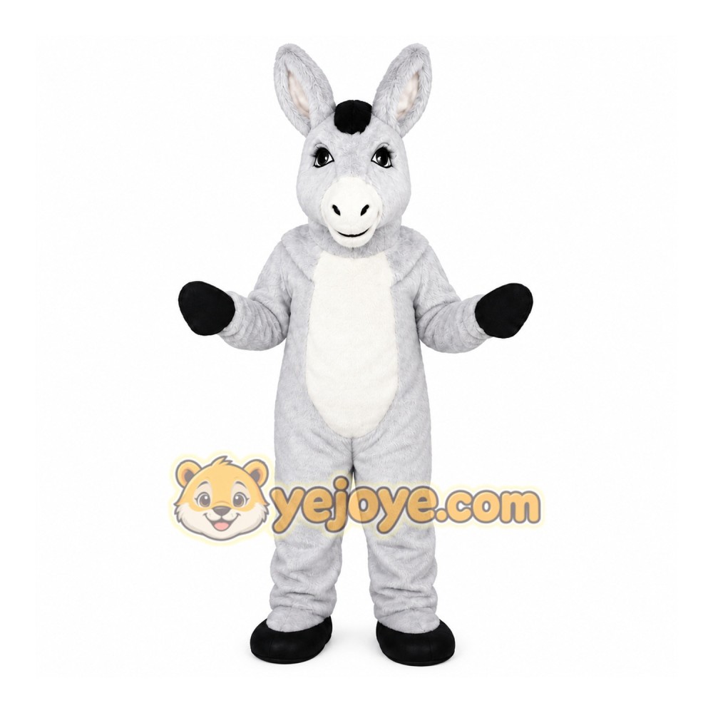 Gray Donkey Mascot Costume Gray Donkey Mascot Costume