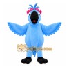 Blue Parrot with Flower Headband Mascot Costume
