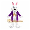 Easter Bunny Rabbit Mascot Costume with Purple Jacket Easter Bunny Rabbit Mascot Costume with Purple Jacket