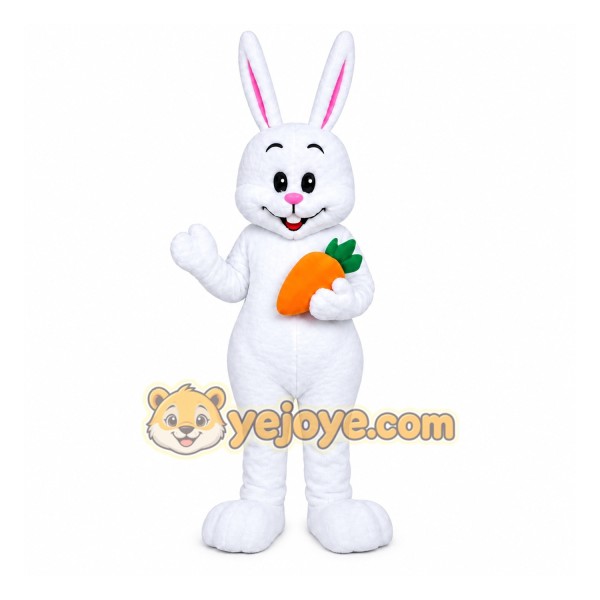 Easter Bunny White Whit Carrot Mascot Costume