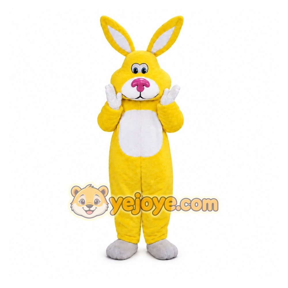 Easter Rabbit Bunny Mascot Costume Yellow Rabbit Easter Rabbit Bunny Mascot Costume Yellow Rabbit