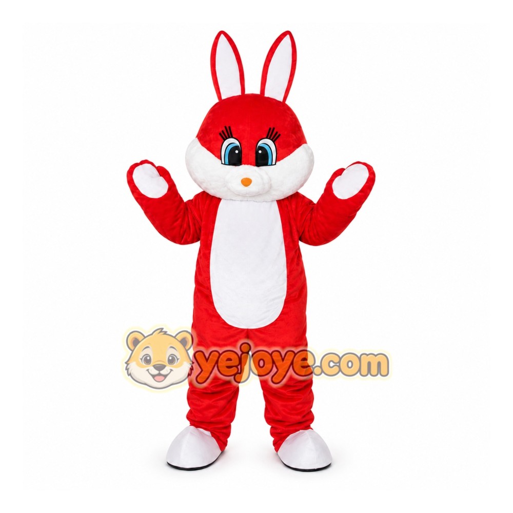 Easter Red Rabbit Bunny Mascot Costume Easter Red Rabbit Bunny Mascot Costume