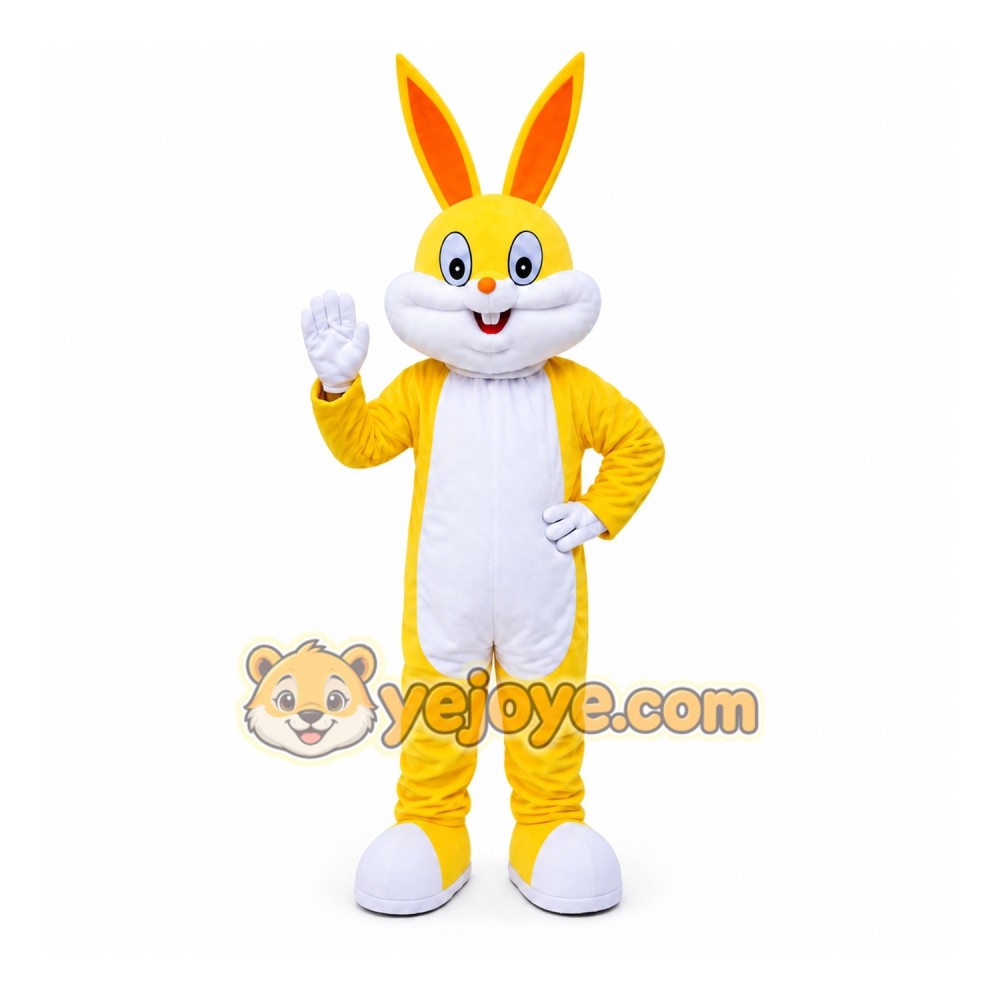 Easter Yellow Rabbit Bunny Mascot Costume Easter Yellow Rabbit Bunny Mascot Costume