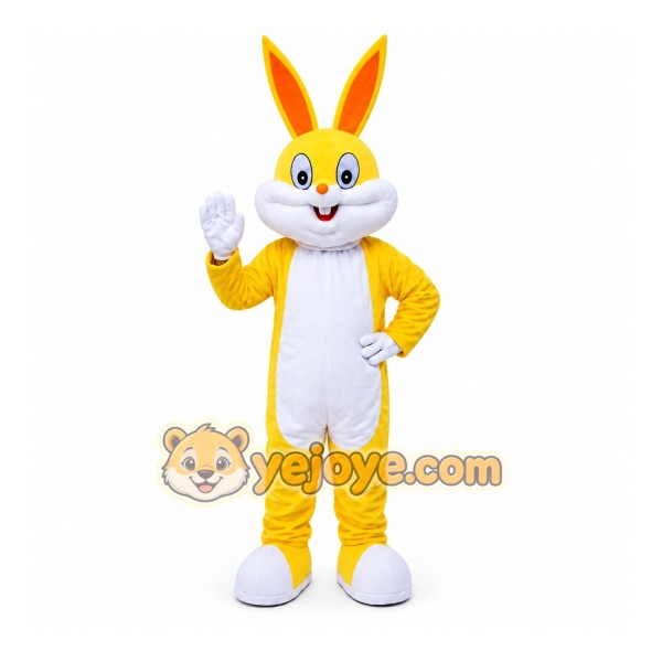Easter Yellow Rabbit Bunny Mascot Costume Easter Yellow Rabbit Bunny Mascot Costume