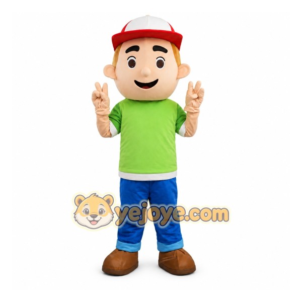 Fireman Builders Boy Mascot Costume