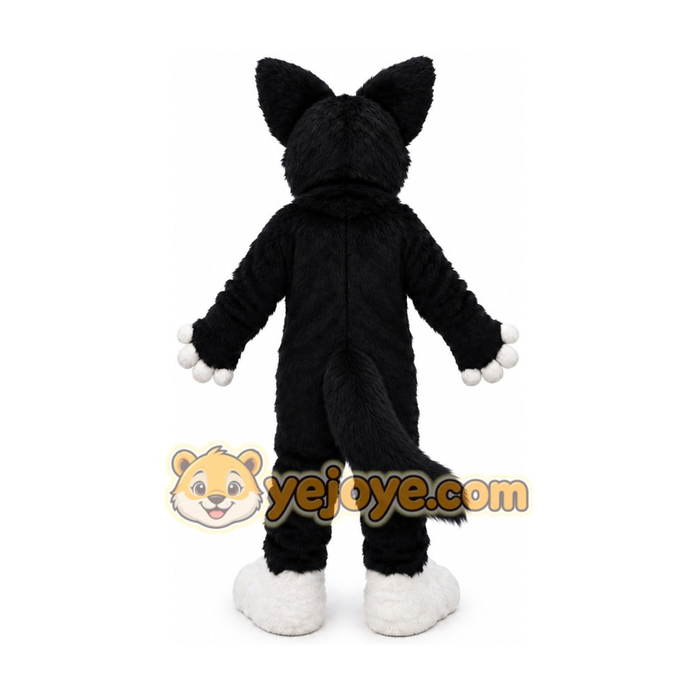 Adult Black Dog Fox Fancy Cartoon Mascot Costume Adult Black Dog Fox Fancy Cartoon Mascot Costume