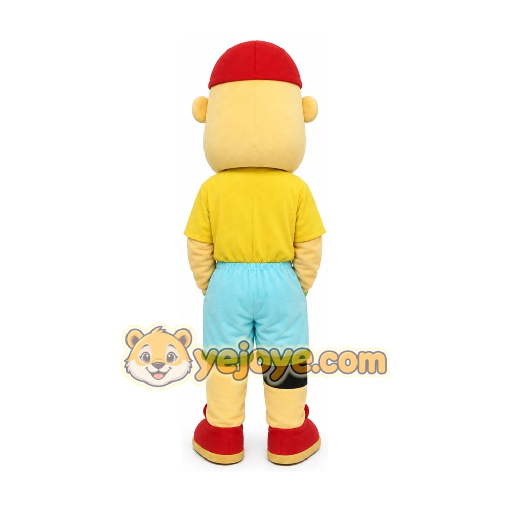 Adult Cartoon Boy Mascot Costume with Red Hat Adult Cartoon Boy Mascot Costume with Red Hat