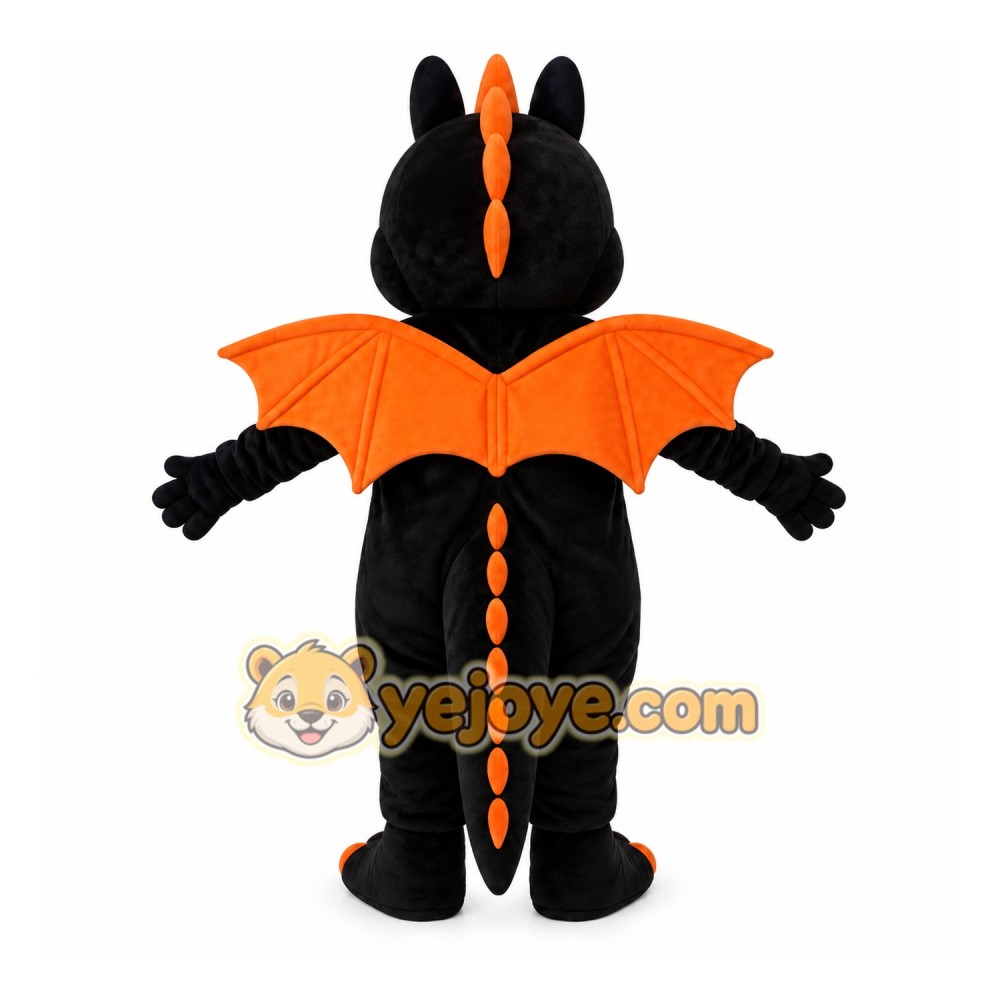 Funny Black Dinosaur Mascot Costume