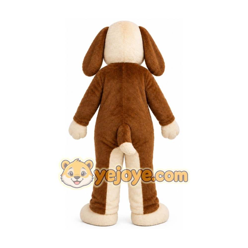 Brown and White Dog Mascot Costume
