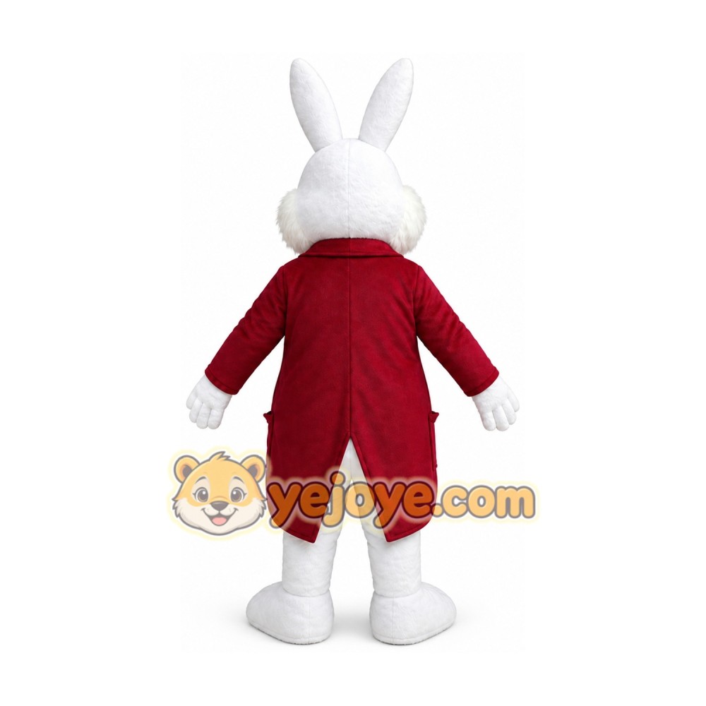 Funny White Easter Bunny Rabbit Mascot Costume Funny White Easter Bunny Rabbit Mascot Costume