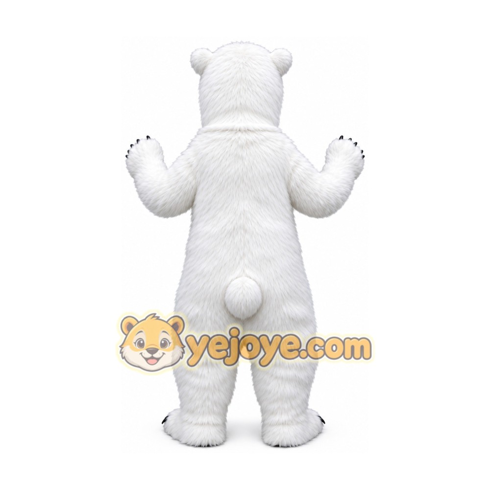 Furry Polar Bear Mascot Costume for Adults