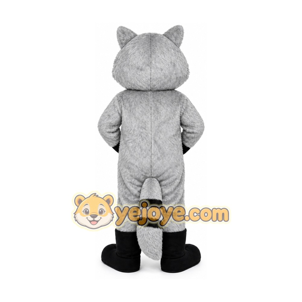Gray Raccoon Mascot Costume Cartoon Character Outfit Suit